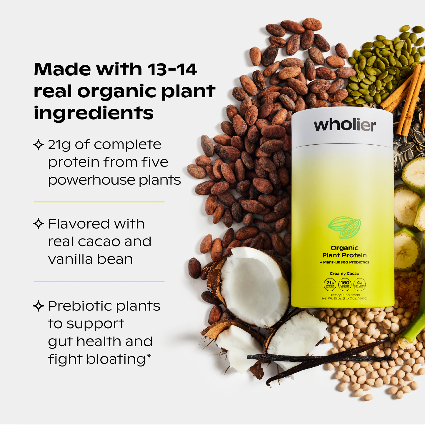 Organic Plant Protein + Prebiotics: 3 Refill Bundle