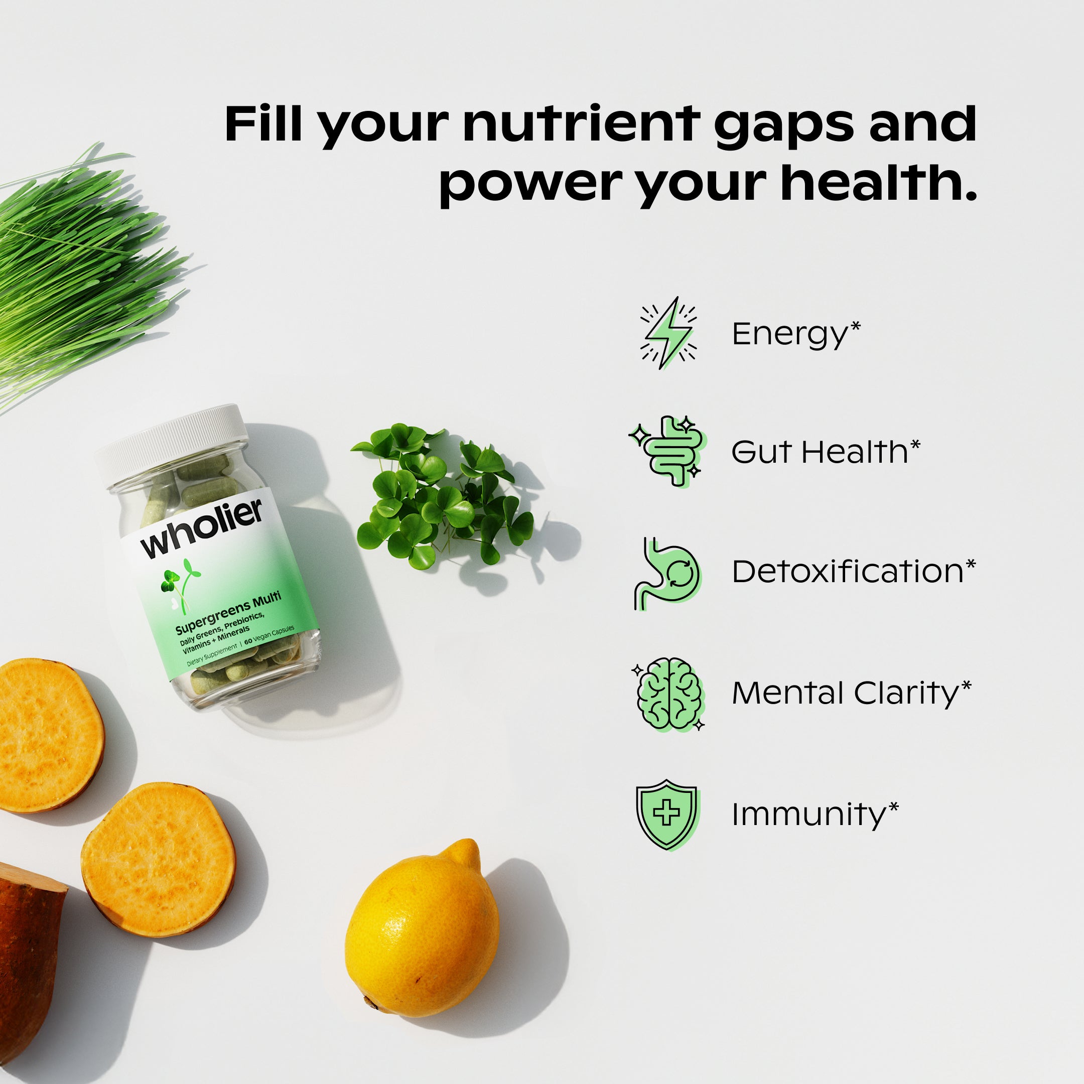 A single green leaf against a white background.