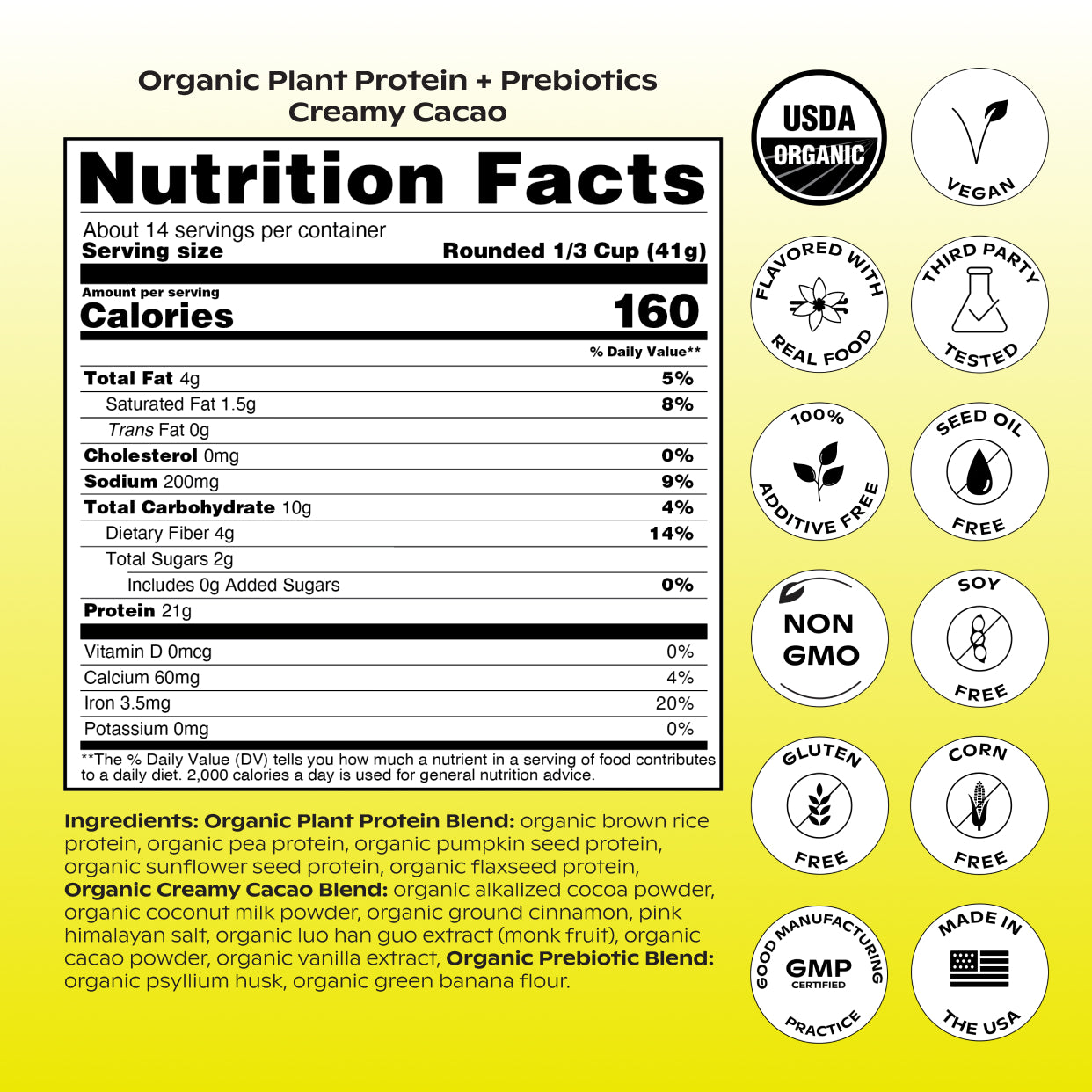 Organic Plant Protein + Prebiotics