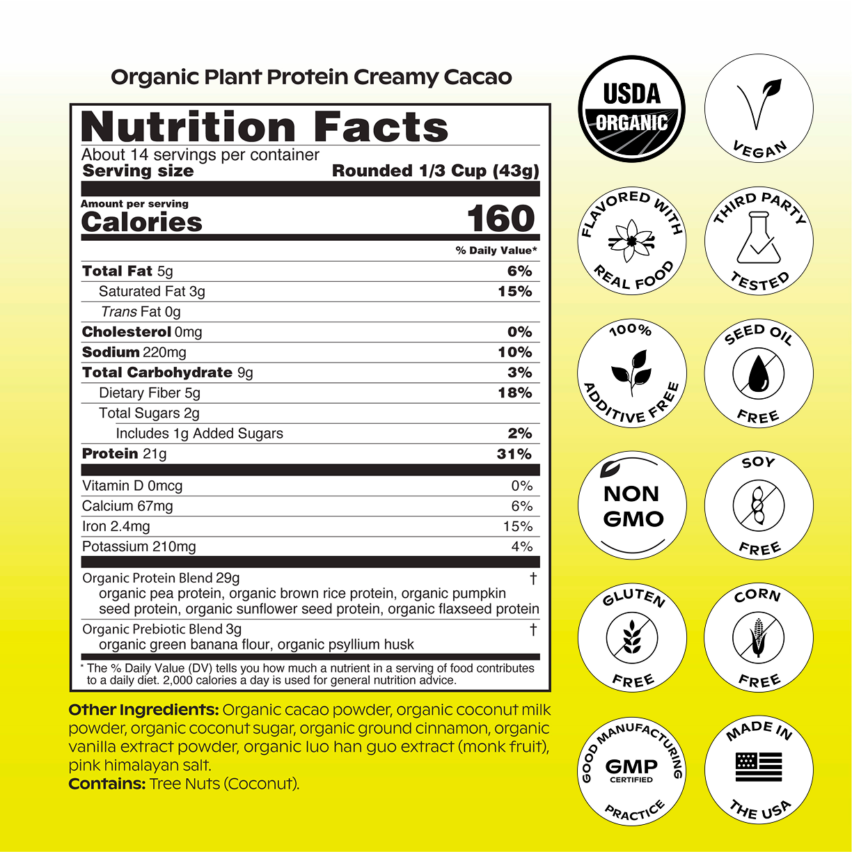 Organic Plant Protein + Prebiotics