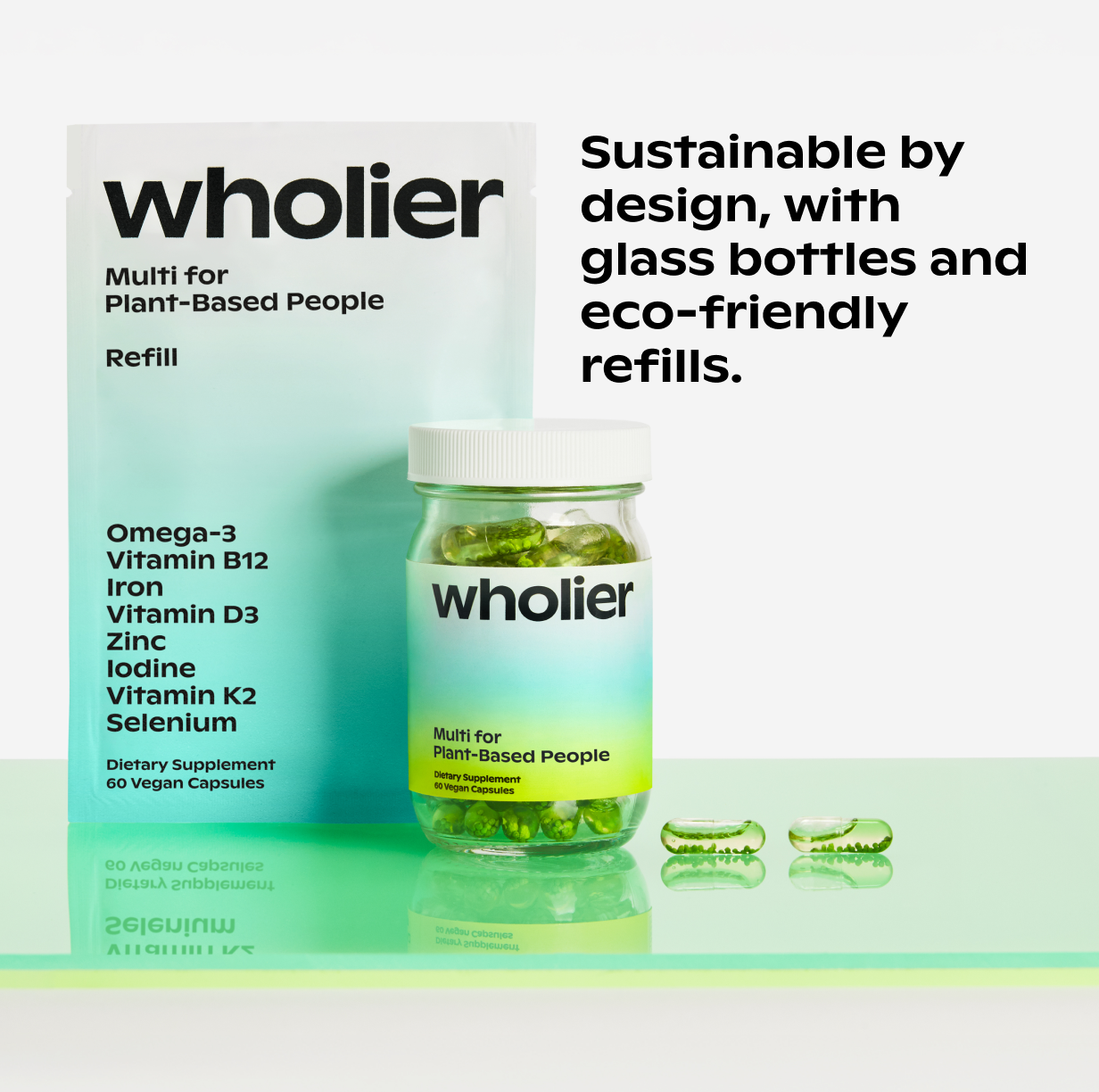 A single green leaf against a white background.