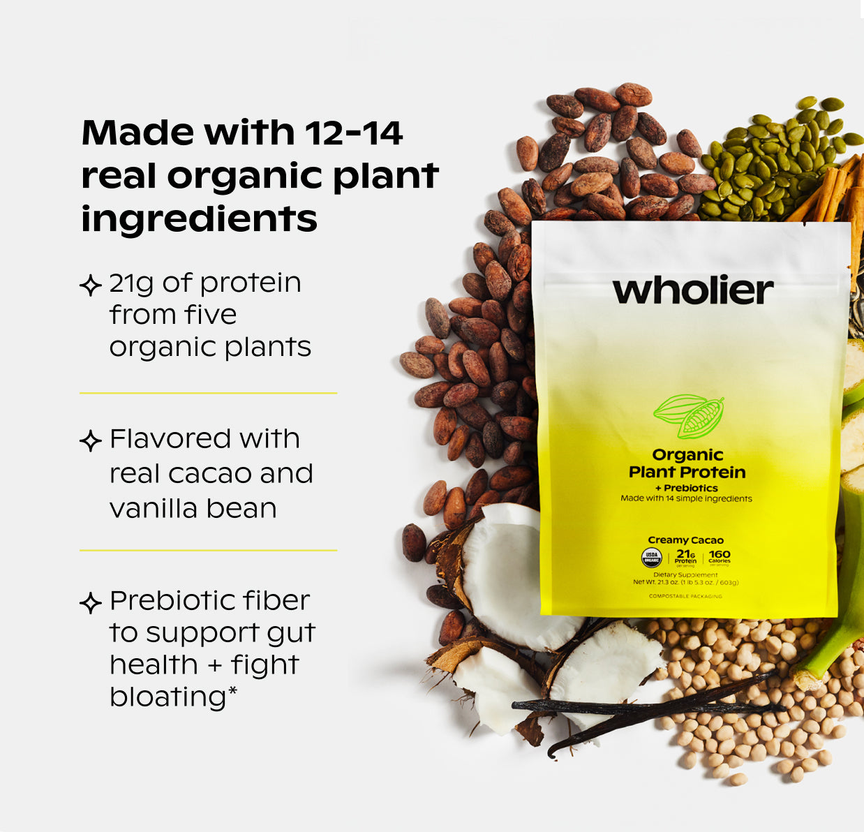 Organic Plant Protein + Prebiotics