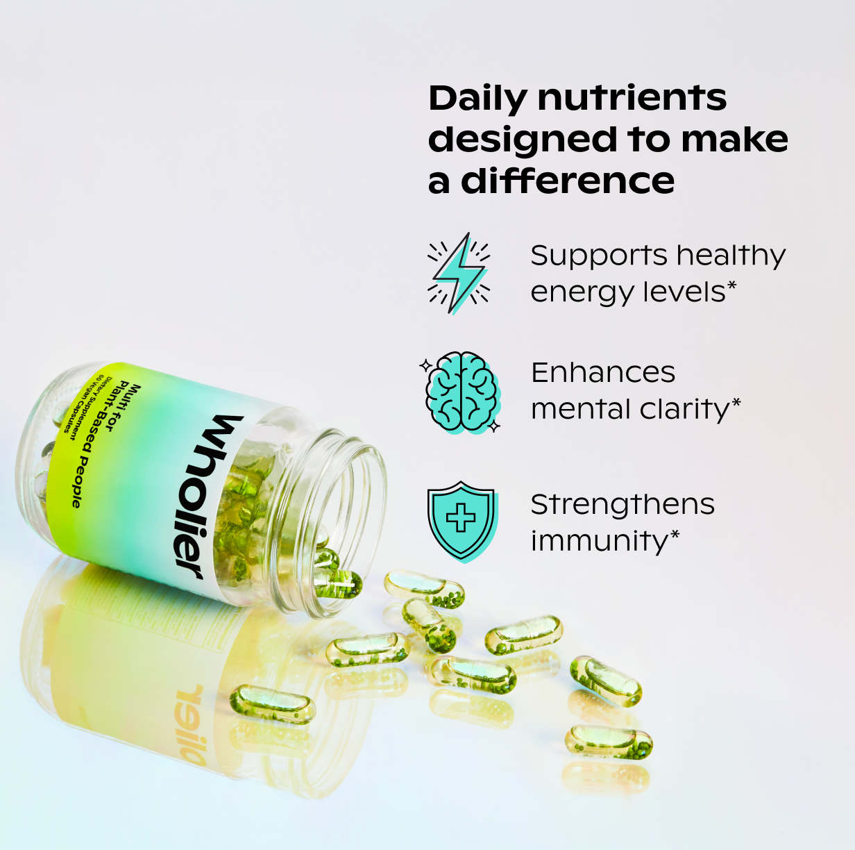 A single green leaf against a white background.