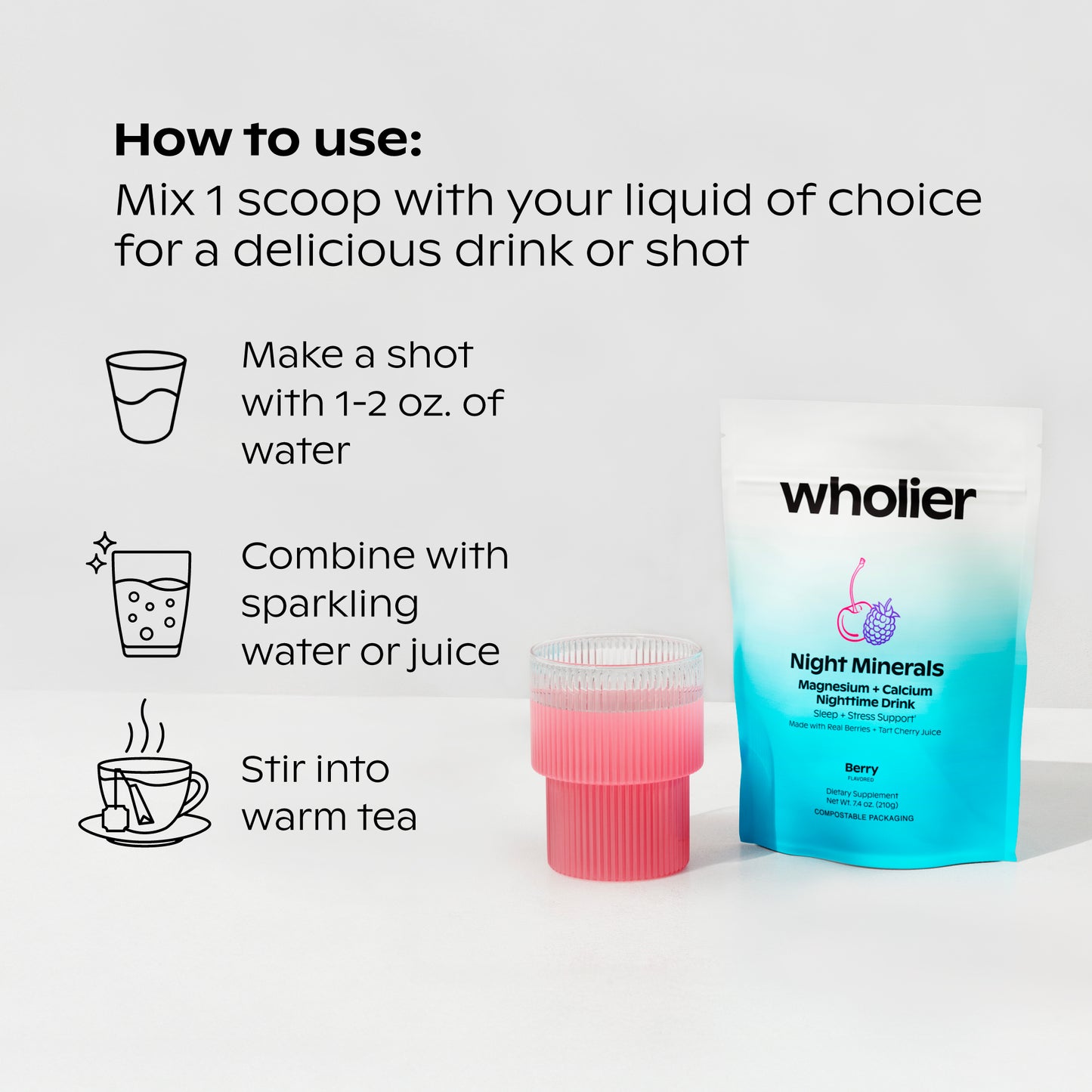 Night Minerals Magnesium + Calcium Drink