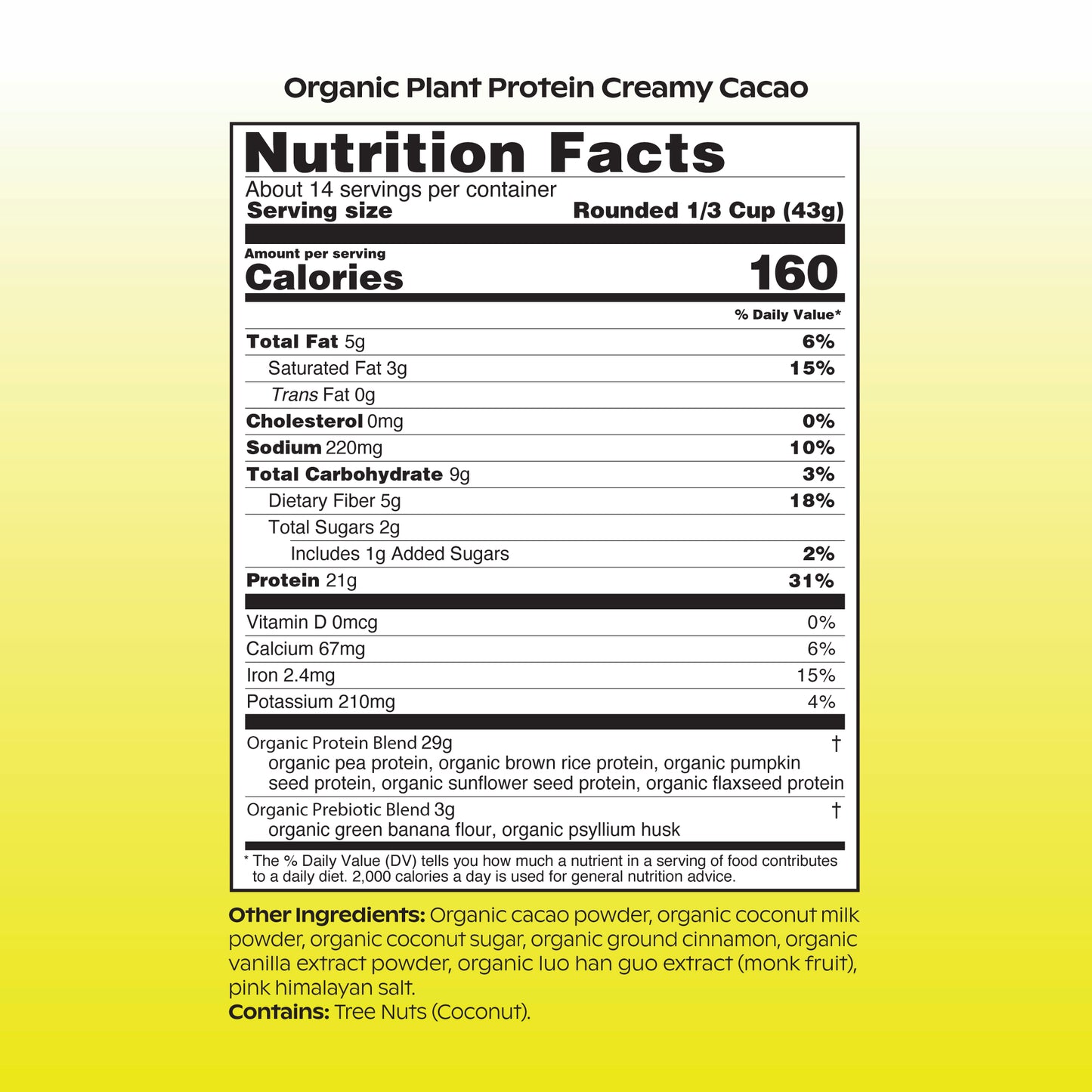Organic Plant Protein + Prebiotics