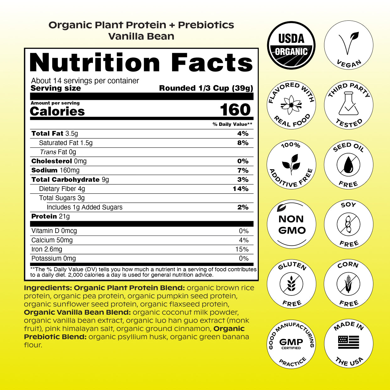 Organic Plant Protein + Prebiotics
