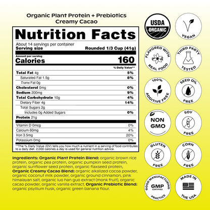 Organic Plant Protein + Prebiotics