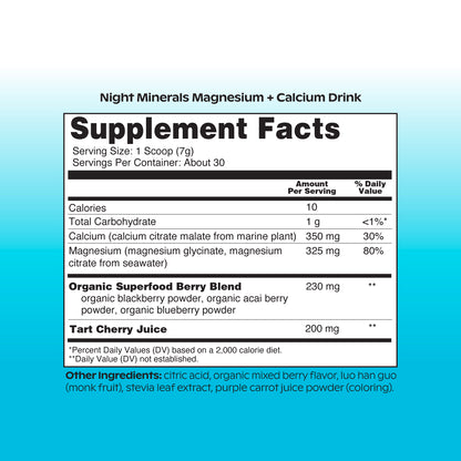 Night Minerals Magnesium + Calcium Drink: 3-Month Bundle