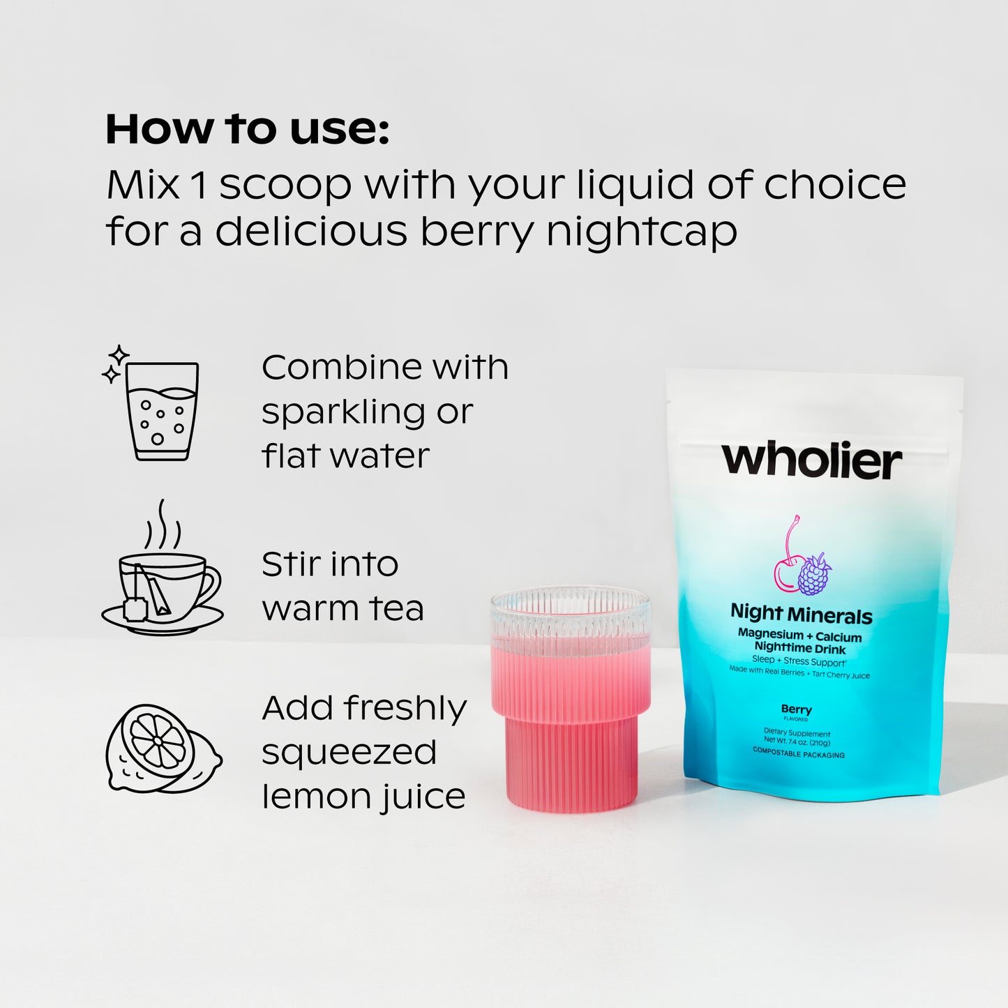 Night Minerals Magnesium + Calcium Drink: 3-Month Bundle