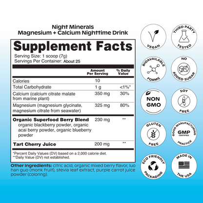 Night Minerals Magnesium + Calcium Drink: 3-Month Bundle