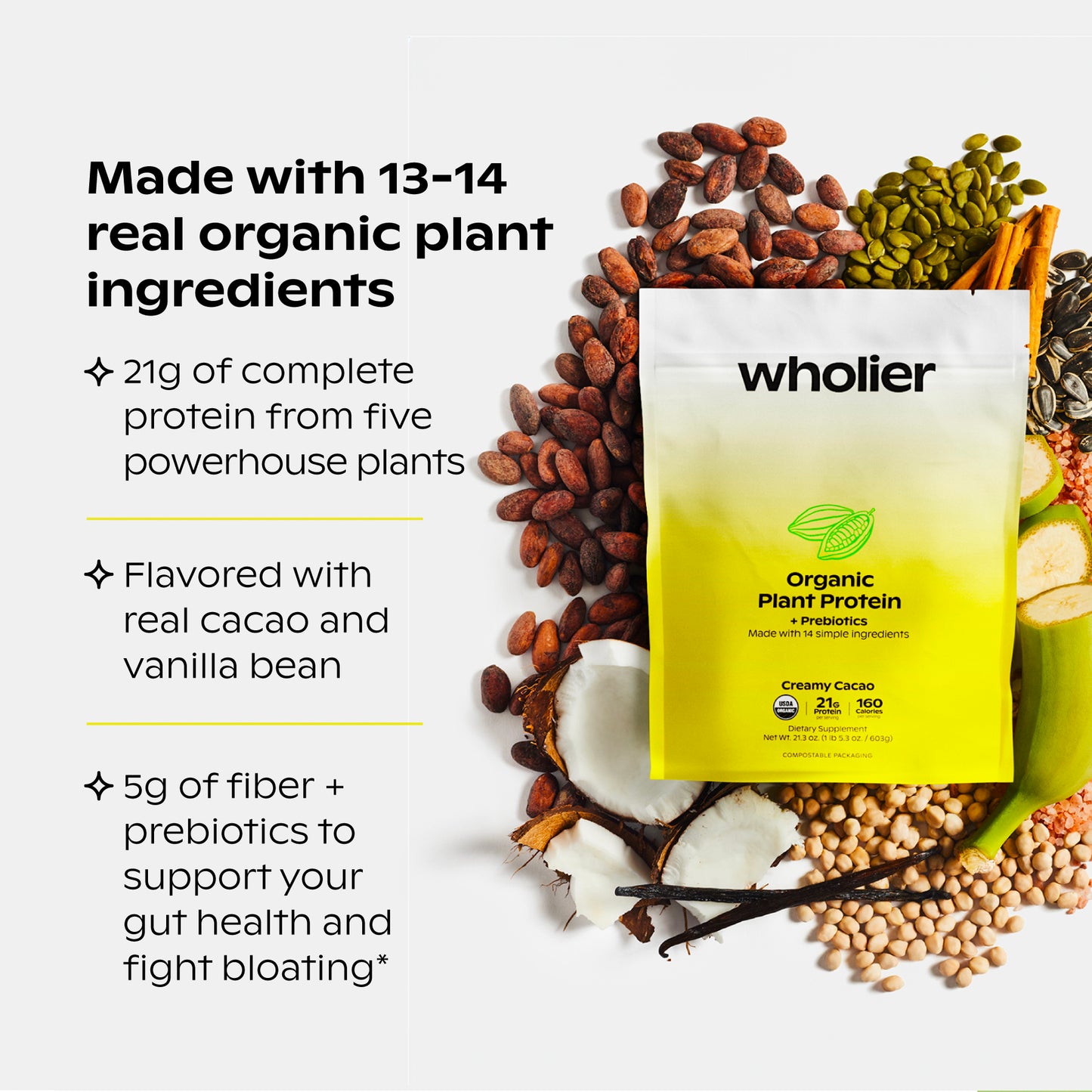 Organic Plant Protein + Prebiotics: 3 Protein Bundle