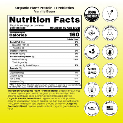 Organic Plant Protein + Prebiotics